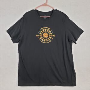McMenamins Size 2XL Roseburg Station On The Quest Tee Shirt Black Cotton Graphic